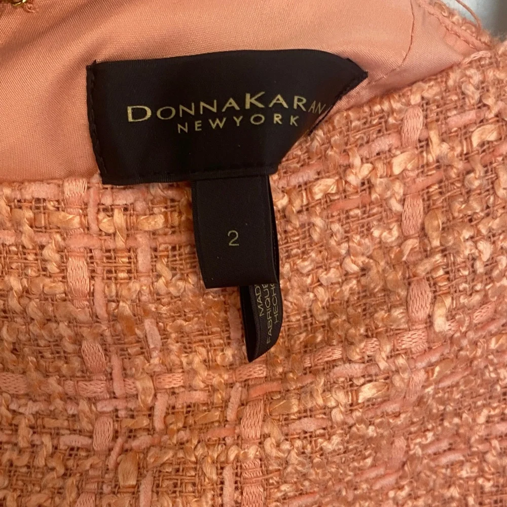 Donna Karan Textured Orange Pencil Skirt